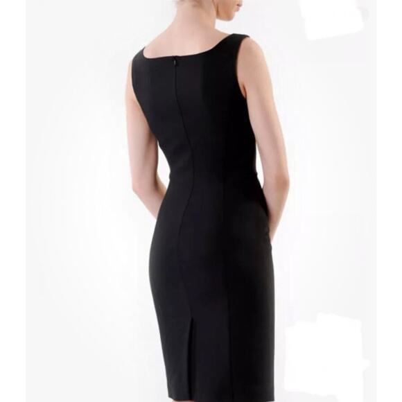 YANSI FUGEL Little Black Dress LBD Sz 8 Lined Sheath Sleeveless Career Occasion - Picture 3 of 9